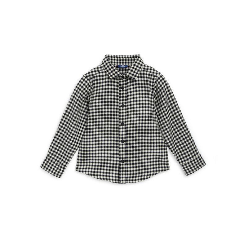 Boys Black Checkered Long Sleeve Shirt image number null